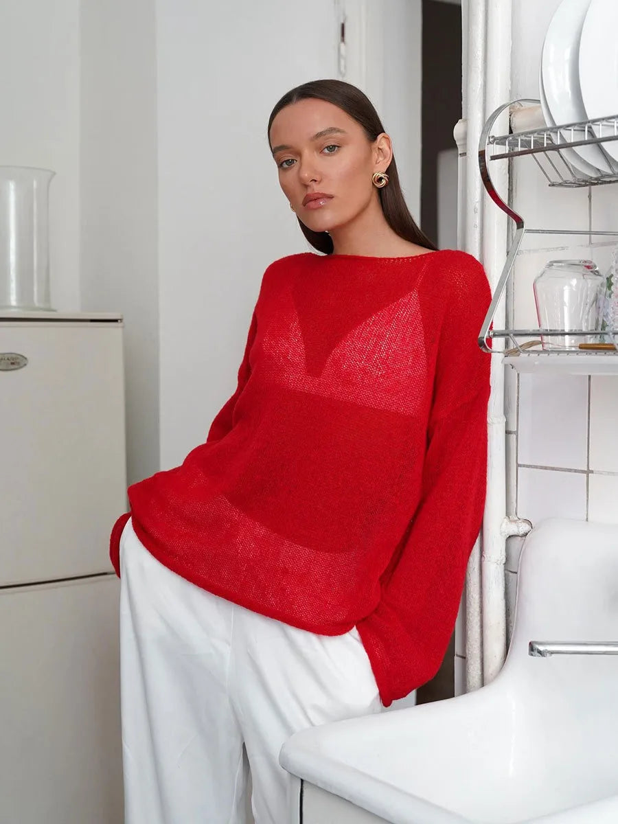 ZAHRA SHEER SWEATER